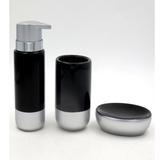 Acessórios Higiene Banheiro Lavabo Com 3 peças Sanxia BCRX-4091 Preto/Prata