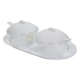 Açucareiro Com Colher Farinheiro Conjunto de Mesa Com Bandeja - Wp connect