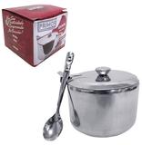 Acucareiro de inox com colher 8cm de ø na caixa - Satyam