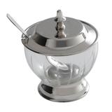 Açucareiro de vidro c/tampa e colher de aço inox optic glas - Prestige