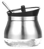 Açucareiro De Vidro Revestido Em Aço Inox Com Colher 9 Cm - Fratelli