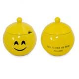 Açucareiro Diverticon Felicidade 300gr Mondoceram 11,5cmx11cm Amarelo