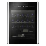 Adega 24 Garrafas Uma Porta Preta Com Acabamento Em Inox (ACS24) - Electrolux