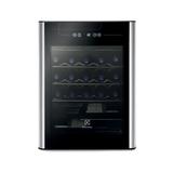 Adega 24 Garrafas Uma Porta Preta Com Acabamento Em Inox (ACS24) - Electrolux