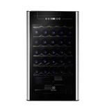 Adega 34 Garrafas Uma Porta Preto Com Acabamento Em Inox (ACS34) - Electrolux