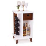 Adega Bar 1 Gaveta Wee Retrô Maxima Cacau/Branco