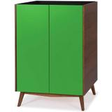 Adega com Espelho 2 Portas Retrô Novita Maxima Verde/Preto