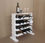 Adega Decorativa Piso Prateleira para Vinhos e Bebidas 20 garrafas - Branco Laca - Formalivre