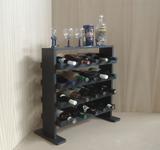 Adega Decorativa Piso Prateleira para Vinhos e Bebidas 20 garrafas - Preto Laca - Formalivre