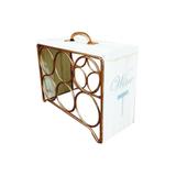 Adega para 6 Garrafas 27x32,5cm Marrom - Império decore