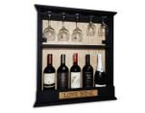 Adega Para vinhos MDF Porta Taças Suporte Bebidas De Parede 56x63cm Preto - Soul fins
