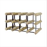 Adega Rack Porta Vinho 12 Garrafas - Madeira e Metal - Display style