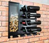 Adega Vinhos Aparador MDF Garrafas Bebidas Porta Taças Rolhas Decoração Casa 45x45cm Preto - Soul fins