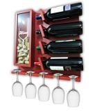 Adega Vinhos Aparador MDF Garrafas Bebidas Porta Taças Rolhas Decoração Casa 45x45cm Vermelho - Soul fins