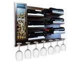 Adega Vinhos Para Sala Aparador De Parede porta taças rolhas Madeira MDF Suporte 63x45cm Imbuia - Soul fins