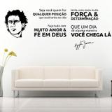 Adesivo de Parede Frase Ayrton Senna Um dia você chega lá - Preto Fosco - Bella frase