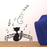 Adesivo de Parede - Gato Pianista - 004msg - Allodi