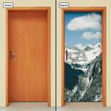 Adesivo Decorativo de Porta - Montanha - Neve - 987cnpt - Allodi