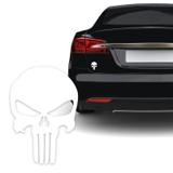 Adesivo Resinado Caveira O Justiceiro Branca Carro Moto - Sportinox