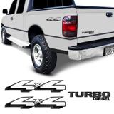 Adesivos Ranger 1998/2004 4x4 Turbo Diesel Emblema Preto - Sportinox