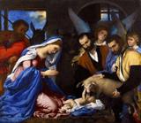 Adoração dos Pastores - Lorenzo Lotto - Tela 50x57 Para Quadro - Santhatela