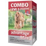 Advantage max 3 comobo leve 3 pague 2 antipulgas e carrapatos para cães entre 10 e 25kg 2,5ml - Bayer