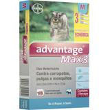 Advantage max3 1ml combo 3 pipetas para cães entre 1-10kg validade 02/21 bayer