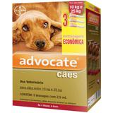 Advocate caes combo 3 pipetas 2,5 ml cães entre 10-25 kg validade 03/22 bayer