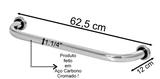 Alça Barra de Apoio para Banheiro 60 cm Tubo de Aço Cromado - Aladdin