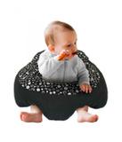 Almofada Apoio Segura Bebê Sentar Puff Berço Portatil Preto Pegadas - Dindinha kids