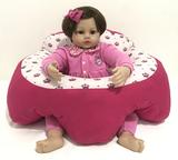 Almofada Apoio Segura Bebê Sentar Puff Berço Portatil Rosa Coroa - Dindinha kids