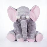Almofada Elefante para Bebê 67 cm Cinza e Rosa - I9 baby