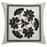 Almofada Estampada Tela Floral 40x40cm Preto - Artesanal teares