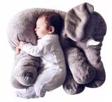Almofada Travesseiro Elefante de Pelúcia para Bebê Dormir Cinza 60cm - Claudia Casa enxovais