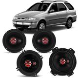 Alto Falante Palio Weekend 2001 a 2008 Foxer 5 e 6" 200W RMS 4 Ohms Triaxial Original 4 Peças Kit