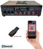 Amplificador de Mesa Trinity Turbo Dance Com BLUETOOTH, Entrada USB e Rádio FM 5.1 300W RMS 2 Canais - Ideal Para Som de Igrejas Lojas Casa