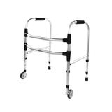 Andador aluminio dobravel fixo 2 barras infantil com rodas indaia