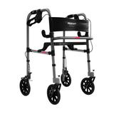 Andador Ortopédico Mercur BC1550 Dobrável Com Rodas E Assento Cinza