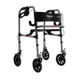Andador Ortopédico Mercur BC1550 Dobrável Com Rodas E Assento Cinza
