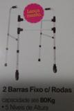 Andador Para Adulto / Idoso Dobrável 2 Barras Fixo com Rodas Bronze da SEQUENCIAL