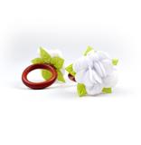 Anel guardanapo flores: 4 peças branco - Recanto da costura