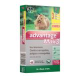 Anti Pulgas Advantage Max 3 cães Até 4kg com 3 Pipetas - Bayer