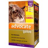 Anti pulgas Advocate Gatos de 4 a 8 kg com 3 pipetas Bayer