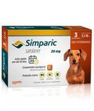 ANTI PULGAS, CARRAPATOS E SARNAS - SIMPARIC (3 COMPRIMIDOS) 20mg PARA CÃES 5,1 - 10 kg - Zoetis