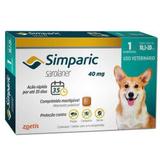 ANTI PULGAS, CARRAPATOS E SARNAS - SIMPARIC - COMPRIMIDO 40mg PARA CÃES 10,1 - 20 kg - Zoetis