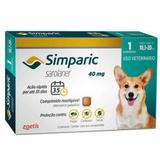 Anti Pulgas Zoetis Simparic 40 Mg Para Cães 10 A 20 Kg 1CP
