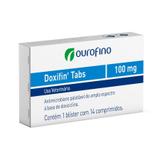 Antimicrobiano Ouro Fino Doxifin Tabs Cães e Gatos Cartela 14 Comprimidos 100mg