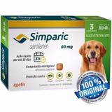 Antipulgas Cães 20,1 A 40 Kg Simparic 80mg Com 3 Comprimidos - Zoetis