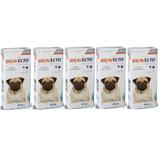 Antipulgas E Carrapatos Bravecto MSD 250mg Para Cães De 4,5kg A 10kg - Combo Com 05 Unidades
