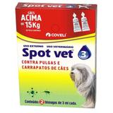 Antipulgas E Carrapatos Coveli Spot Vet 3 Para Cães Acima De 15kg 3ml 2 Bisnagas